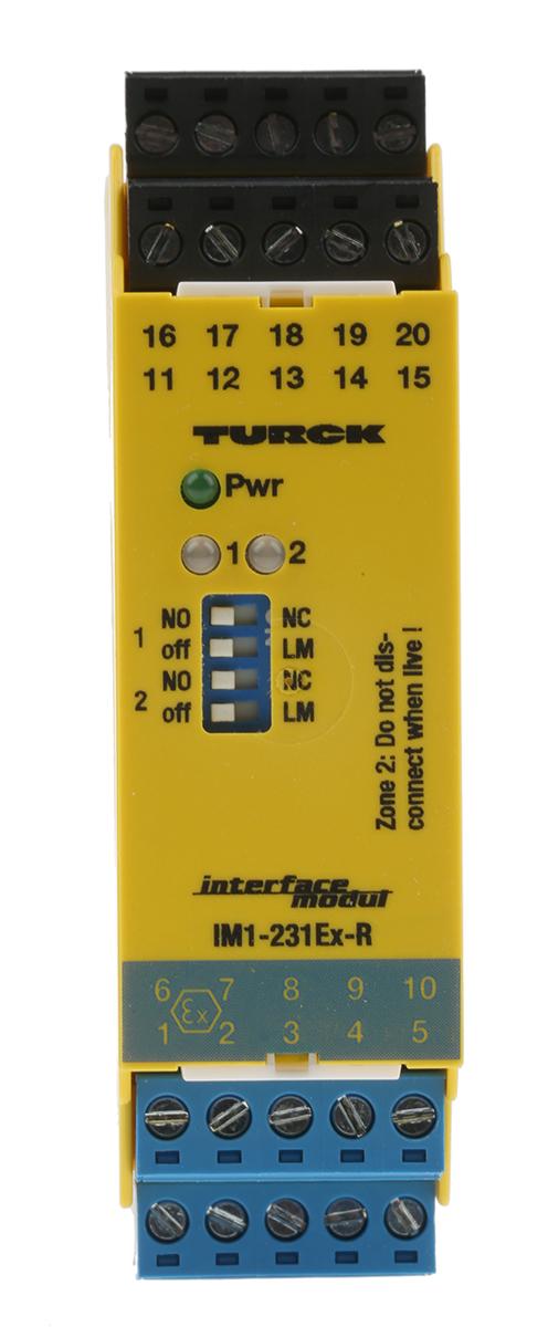 Produktfoto 1 von Turck Trennbarriere 2-kanalig NAMUR-Sensor, Schalter Relais 20 → 250V ac ATEX, IECEx 250V Trennverstärker