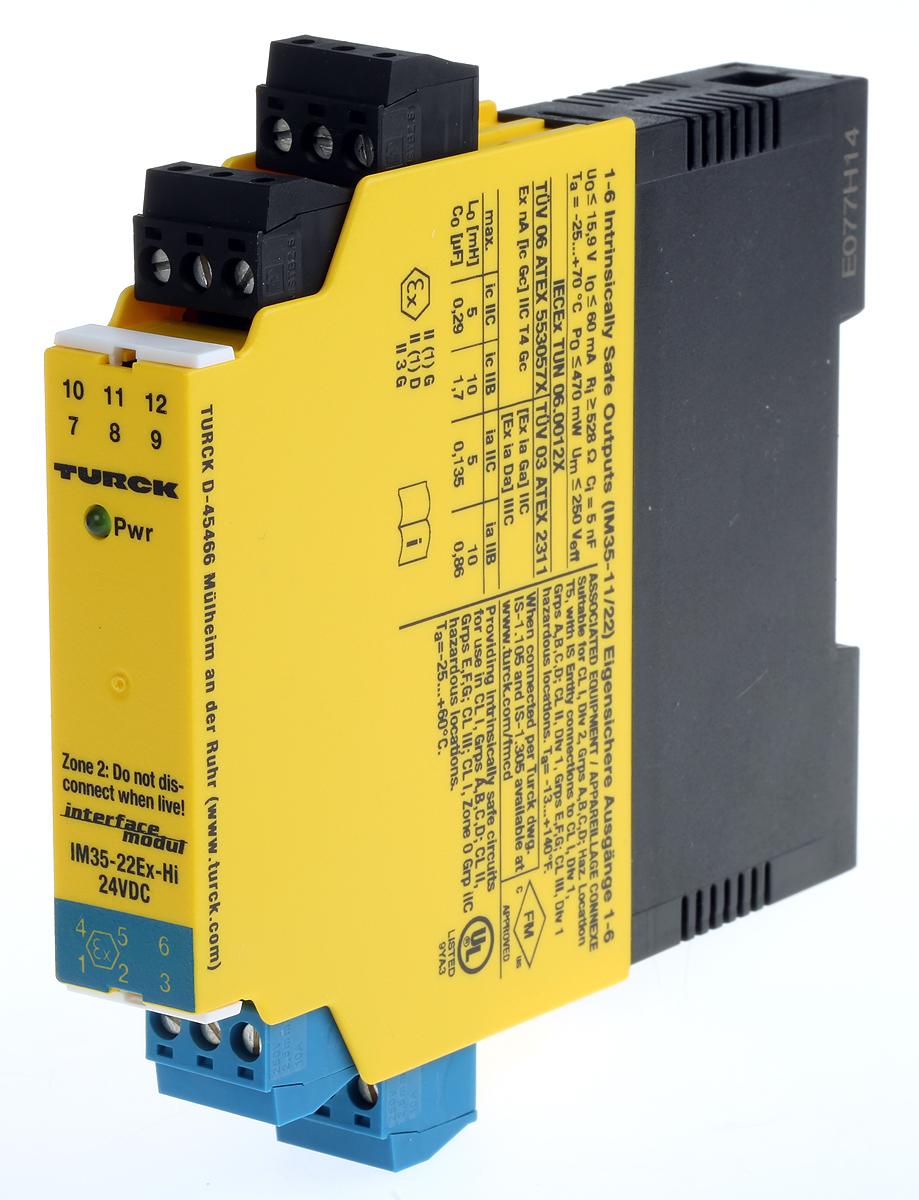 Turck Trennbarriere 2-kanalig Strom Strom 24V dc ATEX, IECEx 250V HART Analogeingangsisolator