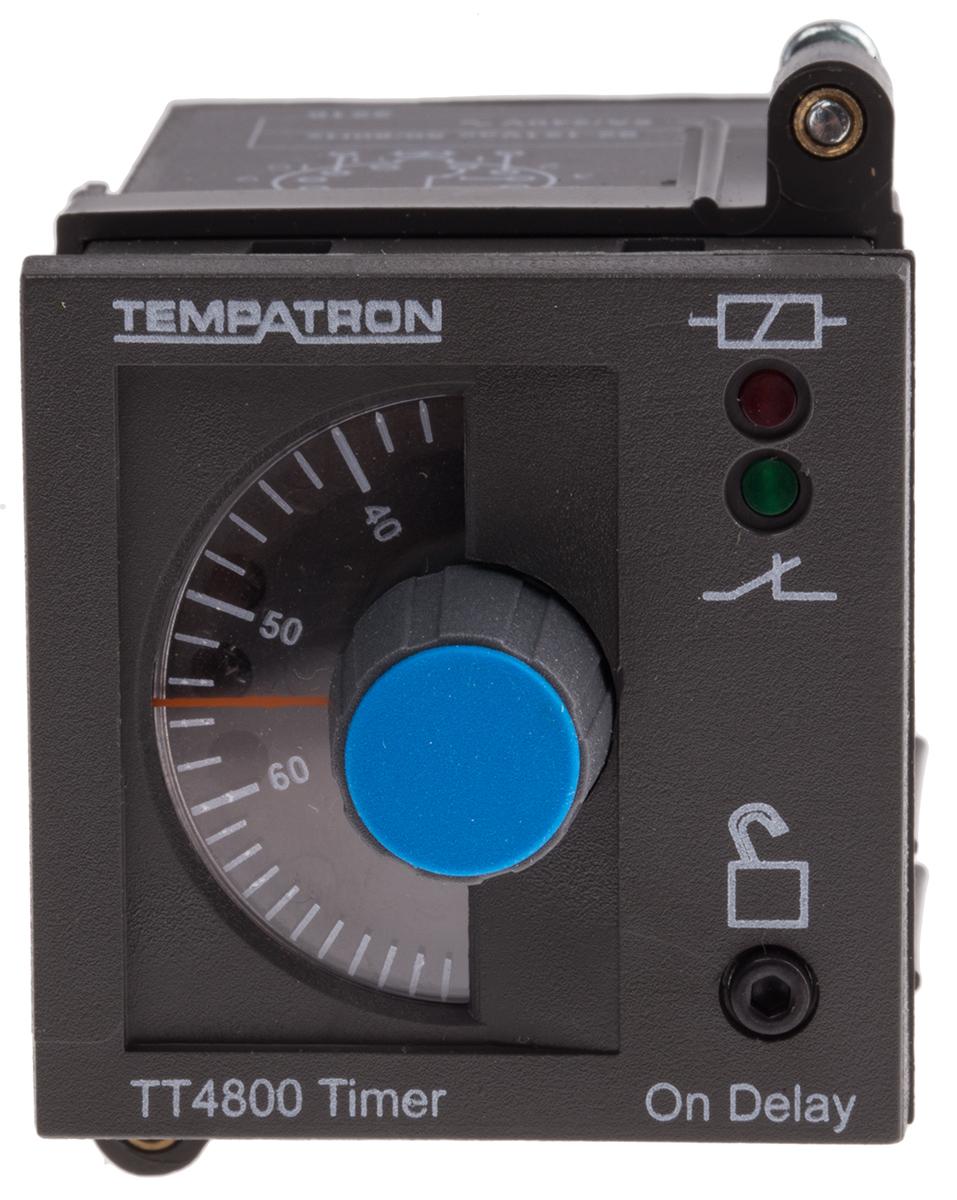 Tempatron TT4801 Zeitrelais, DIN-Schiene, Tafelmontage, 6 s → 6h, 110V ac, 2 Kont. Einfach, 2-poliger Wechsler