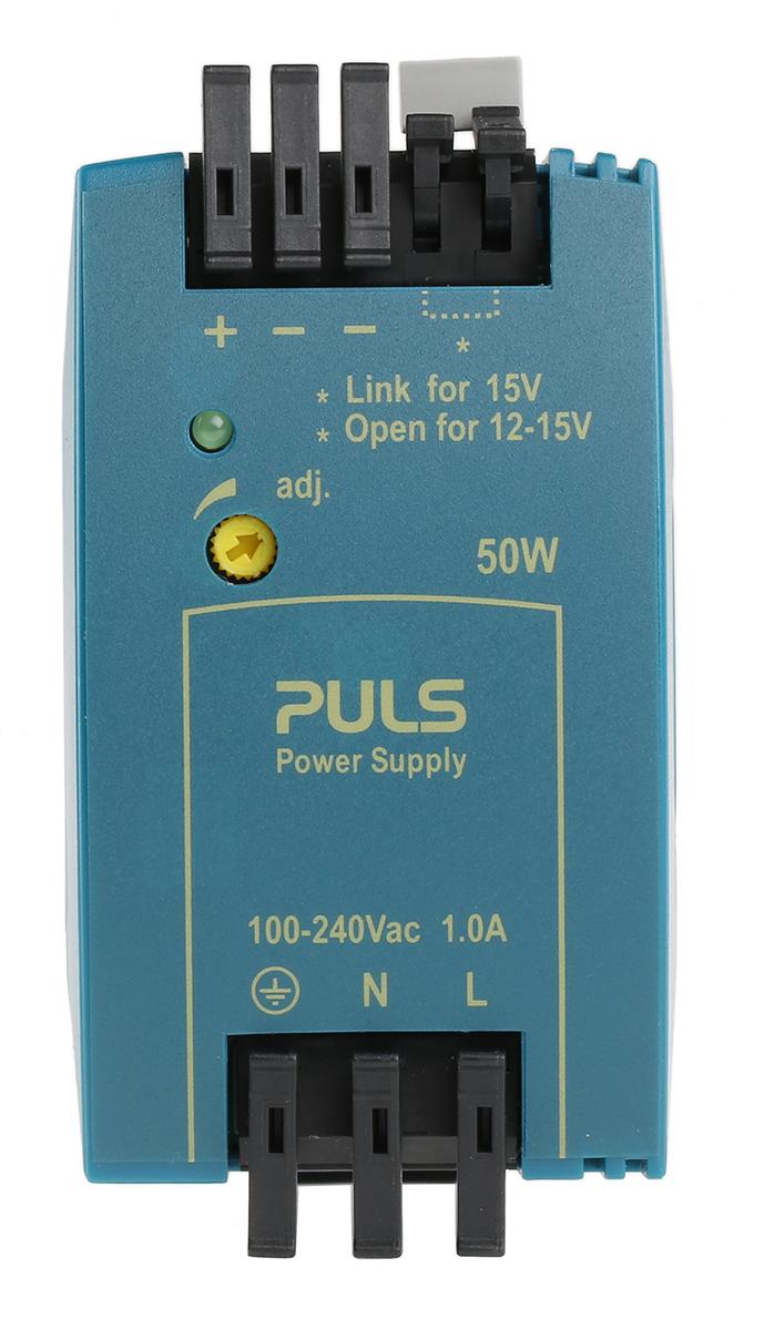 Produktfoto 1 von PULS MiniLine MLY Switch-Mode DIN-Schienen Netzteil 50W, 100 → 240V ac, 15V dc / 4.2A