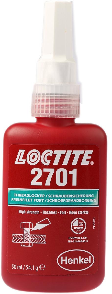 Produktfoto 1 von Loctite 2701 Schraubensicherung anaerob Flüssig Grün , Flasche 50 ml, Hochfest aushärtend in 6 h