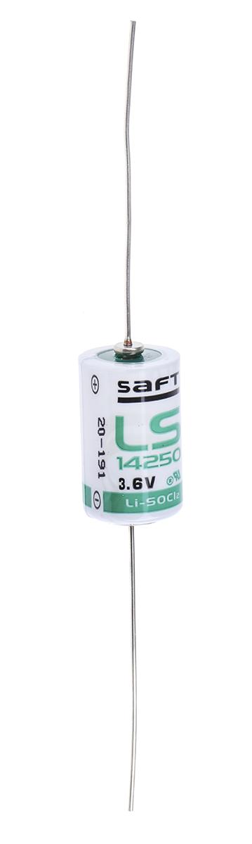 Produktfoto 1 von Saft 1/2 AA Batterie, 3.6V / 1.2Ah Li-Thionylchlorid, Drahtanschluss 14.55 x 25.15mm