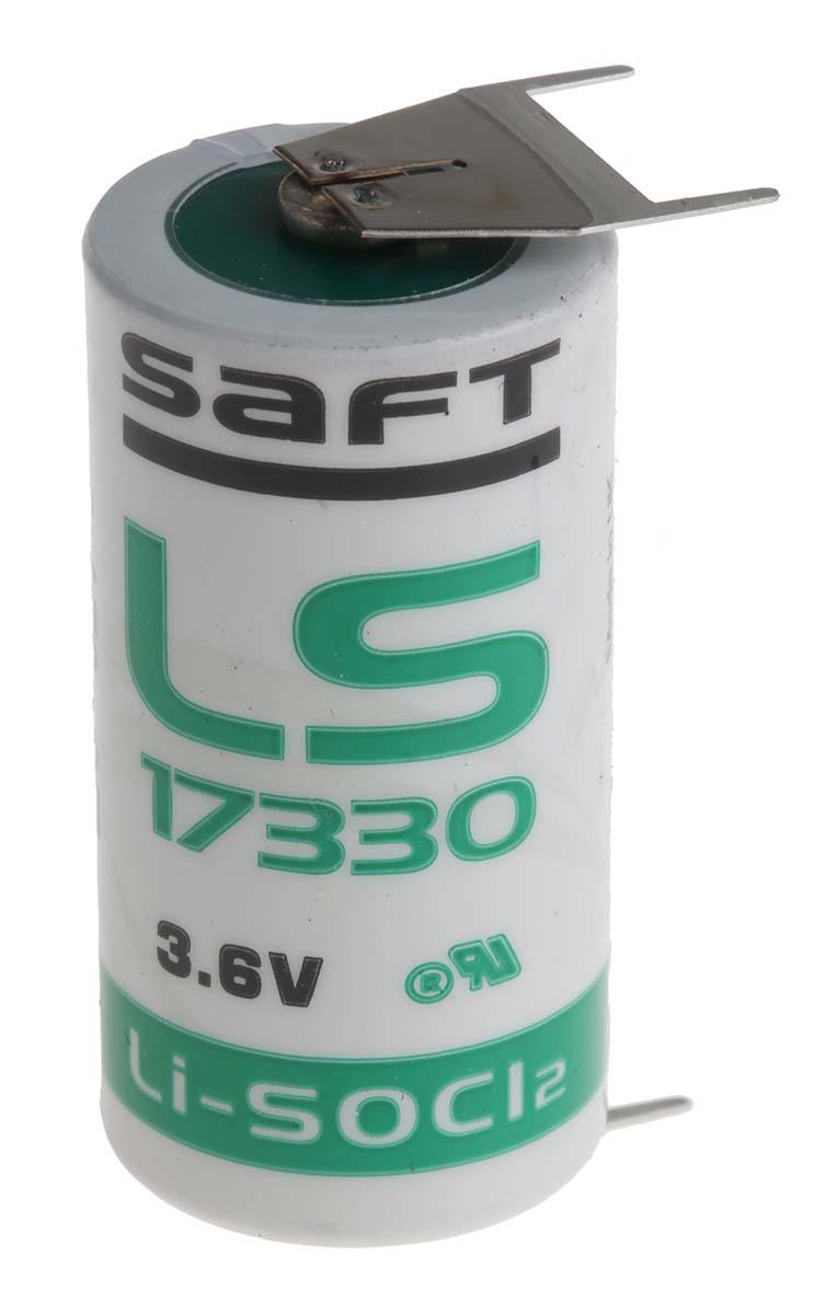 Produktfoto 1 von Saft 2/3 A Batterie, 3.6V / 2.1Ah Li-Thionylchlorid, Lötanschluss 33.1 x 16.3mm