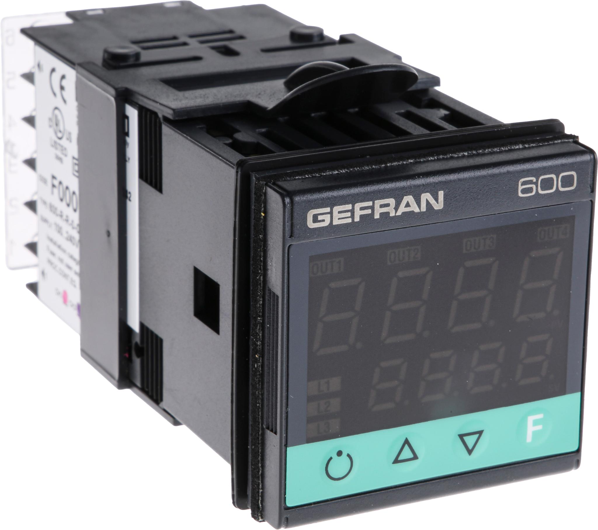 Produktfoto 1 von Gefran 600 PID Temperaturregler, 2 x Relais Ausgang, 100 V ac, 240 V ac, 48 x 48mm