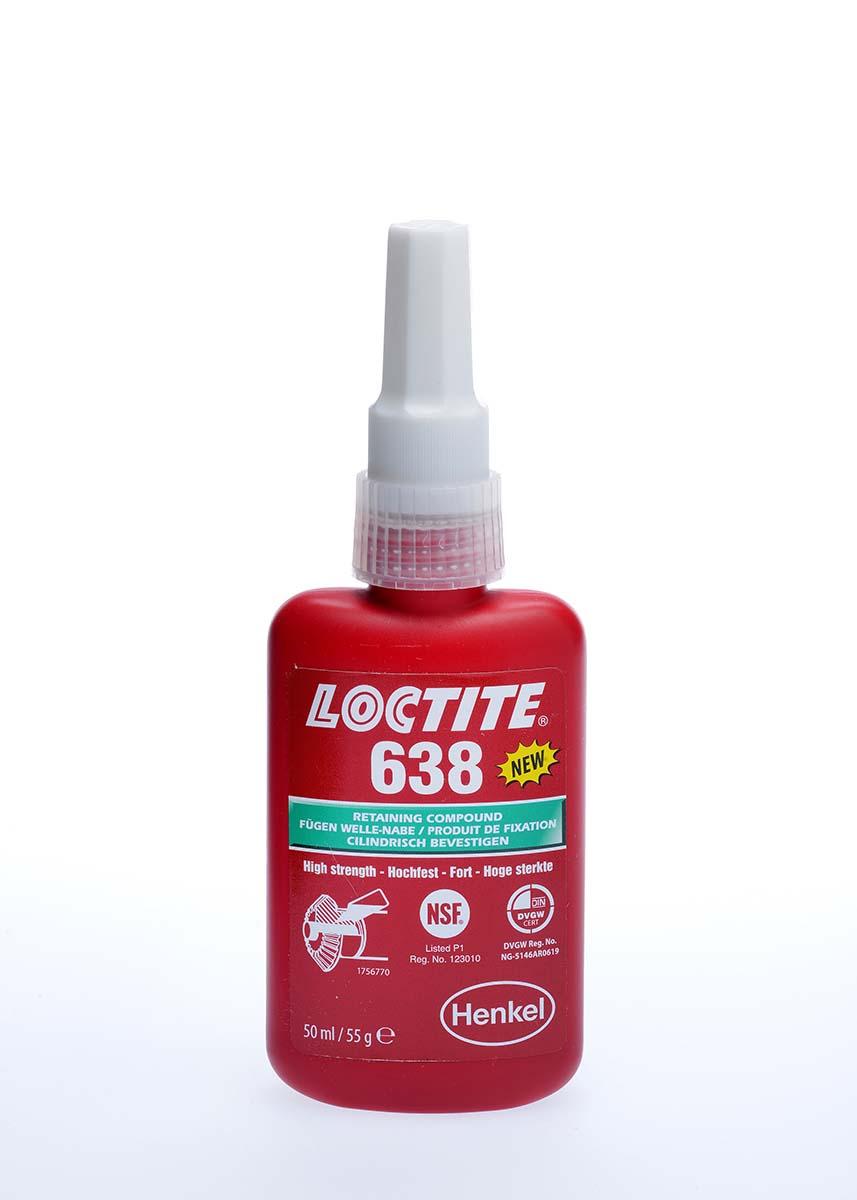 Produktfoto 1 von Loctite 638 Fügeklebstoff hochfest Flüssig Grün, Flasche 50 ml, –55 → +150 °C