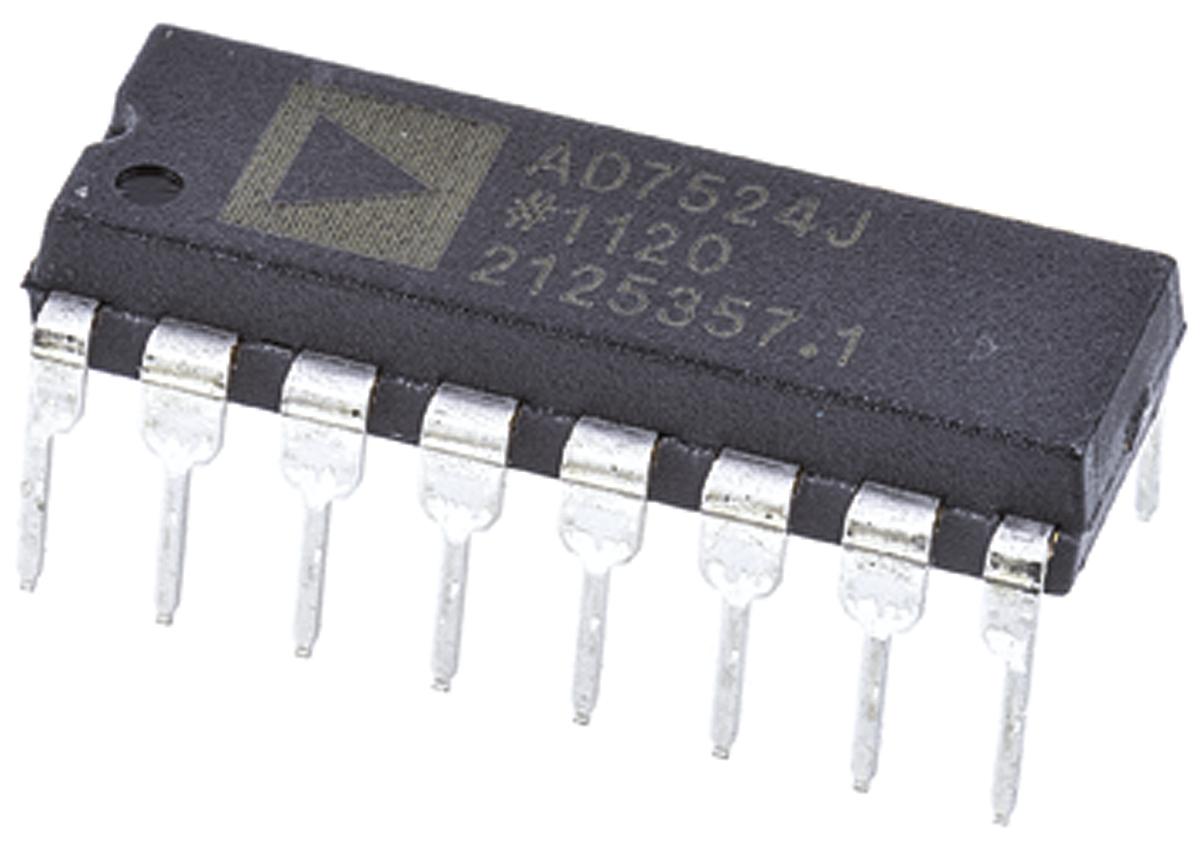 Produktfoto 1 von Analog Devices 8 bit DAC AD7524JNZ, 4Msps PDIP, 16-Pin, Interface Parallel