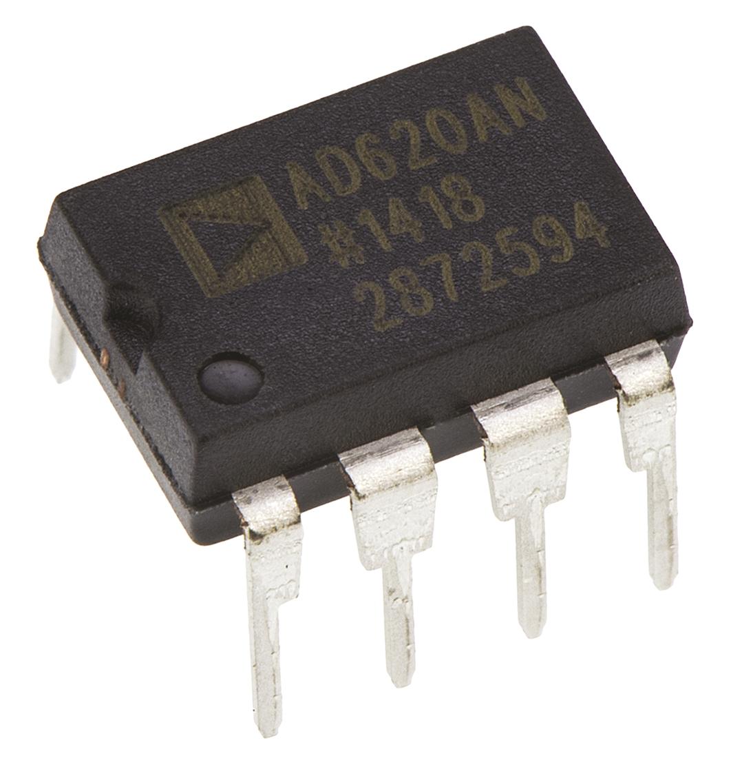 Produktfoto 1 von Analog Devices Instrumentenverstärker Dual PDIP THT 8-Pin ±12 V, ±15 V, ±3 V, ±5 V, ±9 V Nein