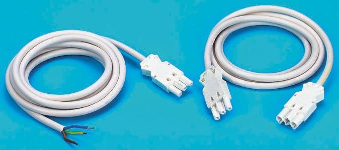 Produktfoto 1 von Wieland Stecker GST18i3 Leuchtensteckverbinder, Konfektioniertes Kabel, Kontakte: 3, 16A, Weiß, L. 1m, 1.5 mm²