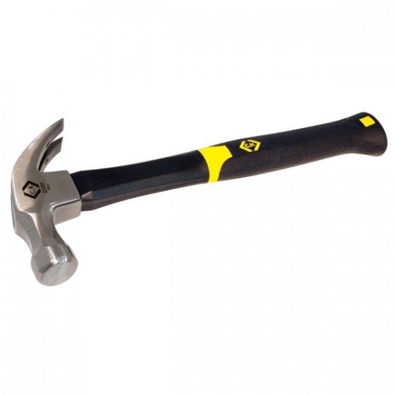 CK Hammer, Klauenhammer Flach aus C-Stahl Fiberglas-Stiel 454g