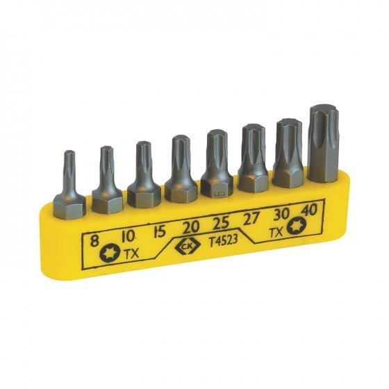 Produktfoto 1 von CK TORX® Torx-Bitsatz, Legierungsstahl 8, 10, 15, 20, 25, 27, 30, 40, 8-teilig