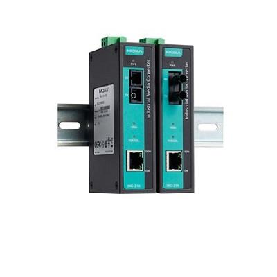 Produktfoto 1 von MOXA Ethernet-Medienkonverter 10/100Mbit/s, Halbduplex/Vollduplex, Multi Mode 40km 100Mbit/s, Anschluss: SC