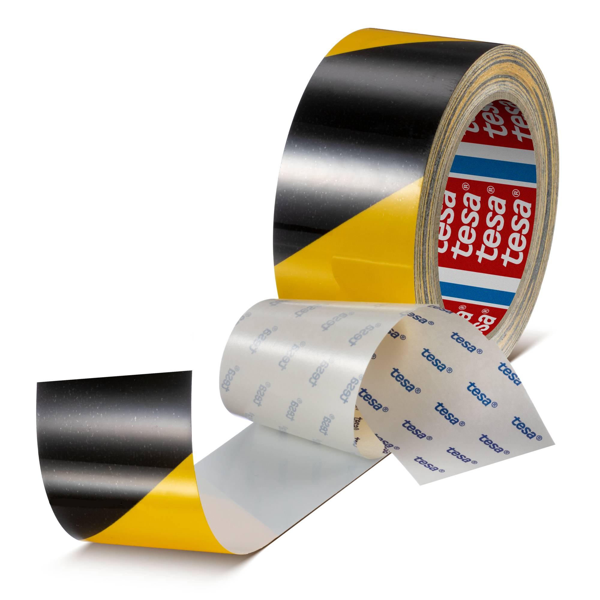 Produktfoto 1 von Tesa PET Bodenmakierung Schwarz, Gelb Typ Klebeband für Fußböden, Stärke 0.175mm, 20m x 50mm