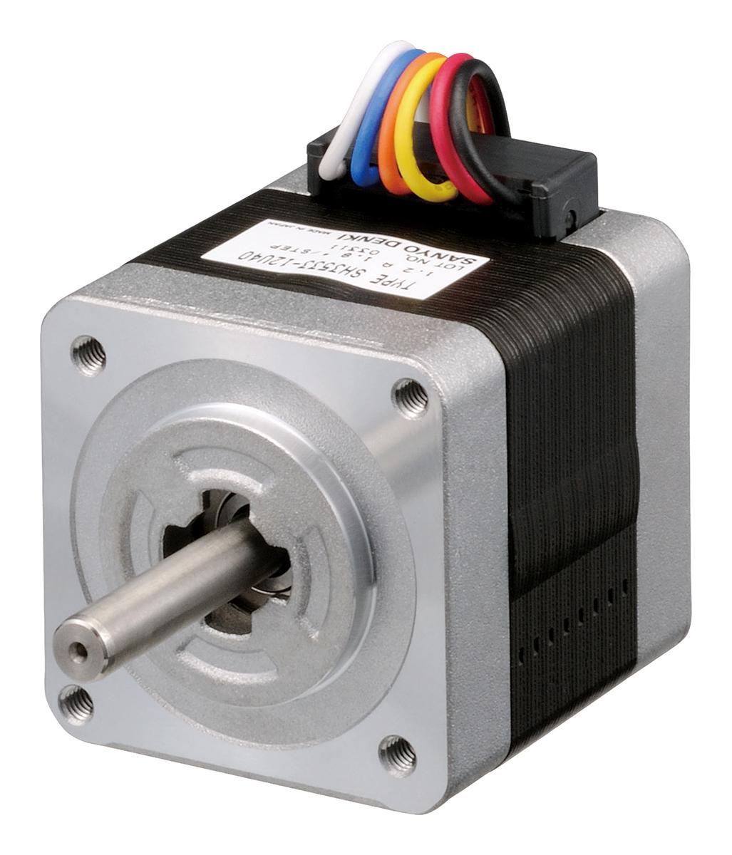 Produktfoto 1 von Sanyo Denki SH3533 Hybrid 1.8° Schrittmotor 24 V / 1,2 A 0.15Nm 6-adrig, 35 x 35mm Wellen-Ø 5mm