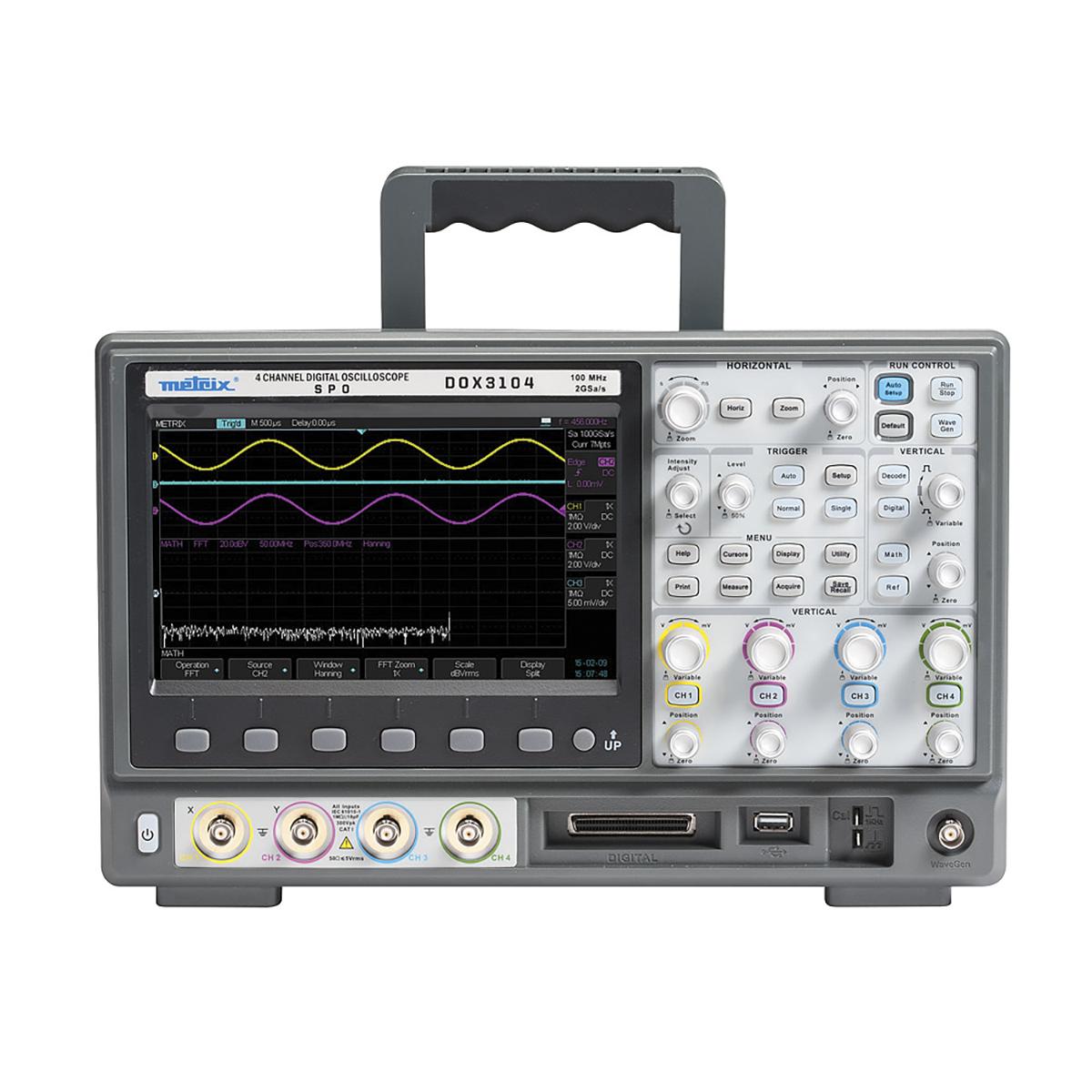 Produktfoto 1 von Metrix DOx 3104 Phosphor Tisch Oszilloskop 4-Kanal Analog 100MHz CAN, LIN, RS232, SPI, UART, USB