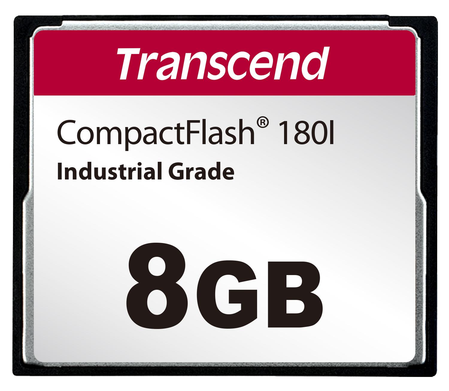 Produktfoto 1 von Transcend CF180I Speicherkarte, 8 GB Industrieausführung, CompactFlash, SLC