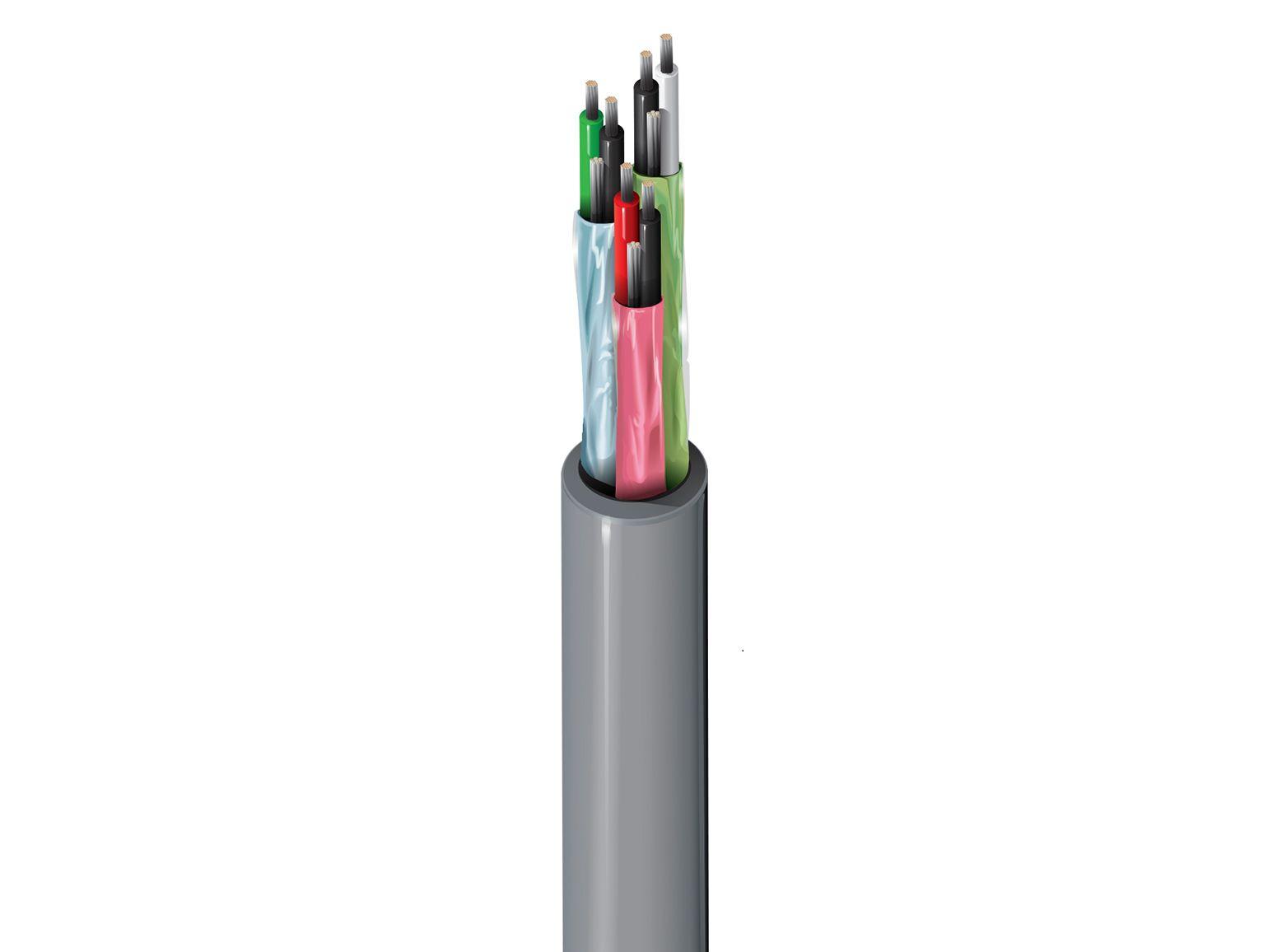 Belden 8777NH Datenkabel, 3-paarig 0,33 mm Ø 7mm U/STP Schirmung LSZH isoliert Twisted Pair Chrom