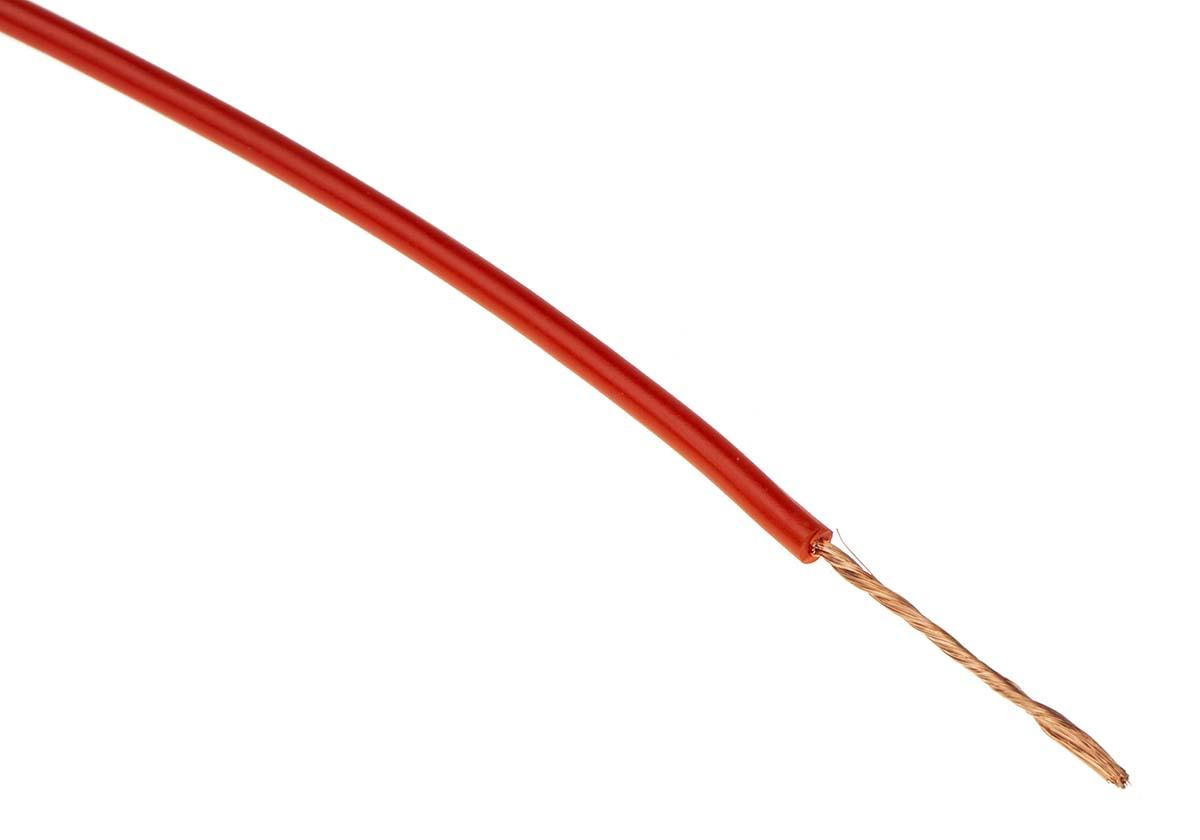 Produktfoto 1 von Staubli Einzeladerleitung 0,5 mm², 20 AWG 100m Rot PVC isoliert Ø 2.1mm 129/0,07 mm Litzen