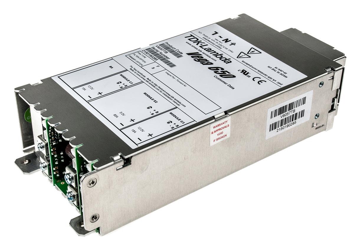 Produktfoto 1 von TDK-Lambda Schaltnetzteil, AUS 5 V dc, 12 V dc / 18A 3-Kanal 650W, EIN 130 → 330 V dc, 90 → 264 V ac