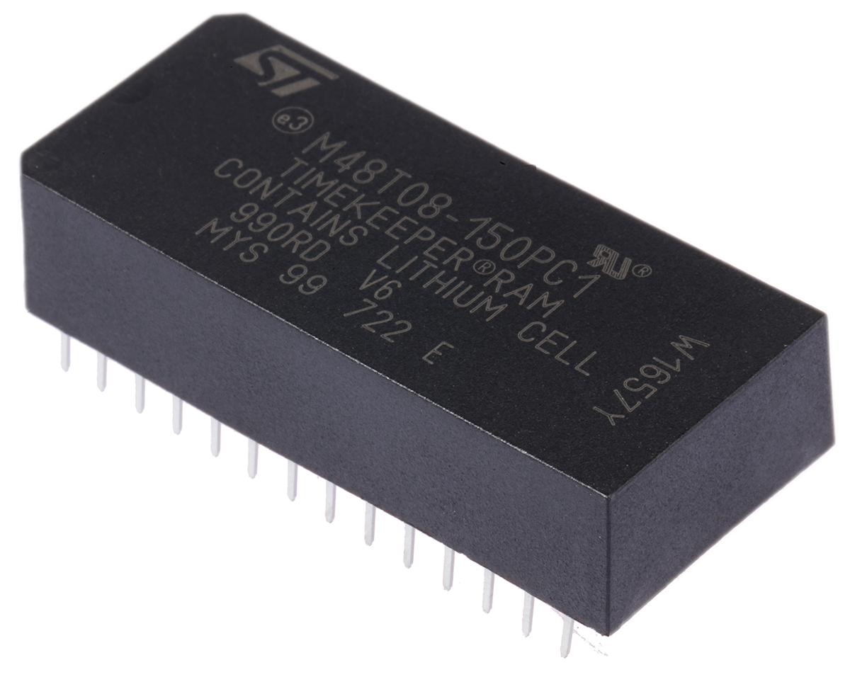 Produktfoto 1 von STMicroelectronics NVRAM 64kbit 8K x 8 bit Parallel 150ns THT, PCDIP 28-Pin 39.98 x 18.34 x 8.89mm