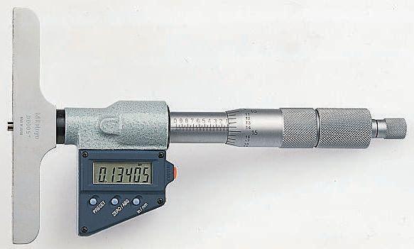 Produktfoto 1 von Mitutoyo 329-350-10 Digital Tiefenmikrometer, 150mm / ±0,001 mm, 0,01 mm, ISO-kalibriert