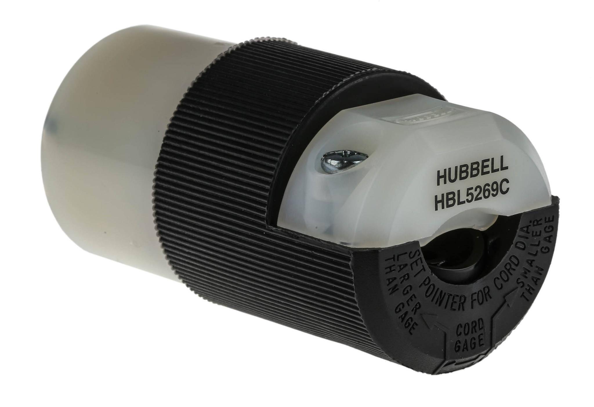 Produktfoto 1 von Hubbell Netzsteckverbinder Kabel, 2P+E, NEMA 5 - 15R, 125 V / 15A Schwarz, für USA