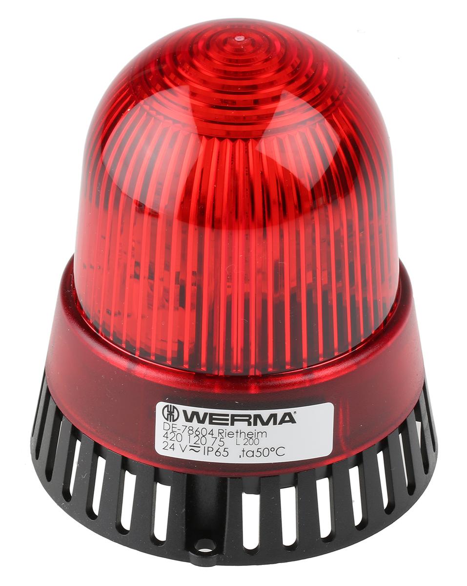 Produktfoto 1 von Werma 420 LED Dauer-Licht Alarm-Leuchtmelder Rot, 24 Vac/dc