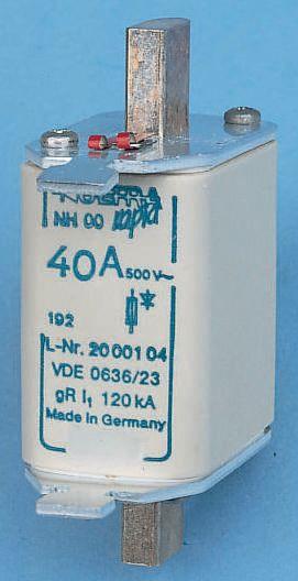 Produktfoto 1 von SIBA NH-Sicherung NH00, 500V ac / 100A FF, gR DIN 43620