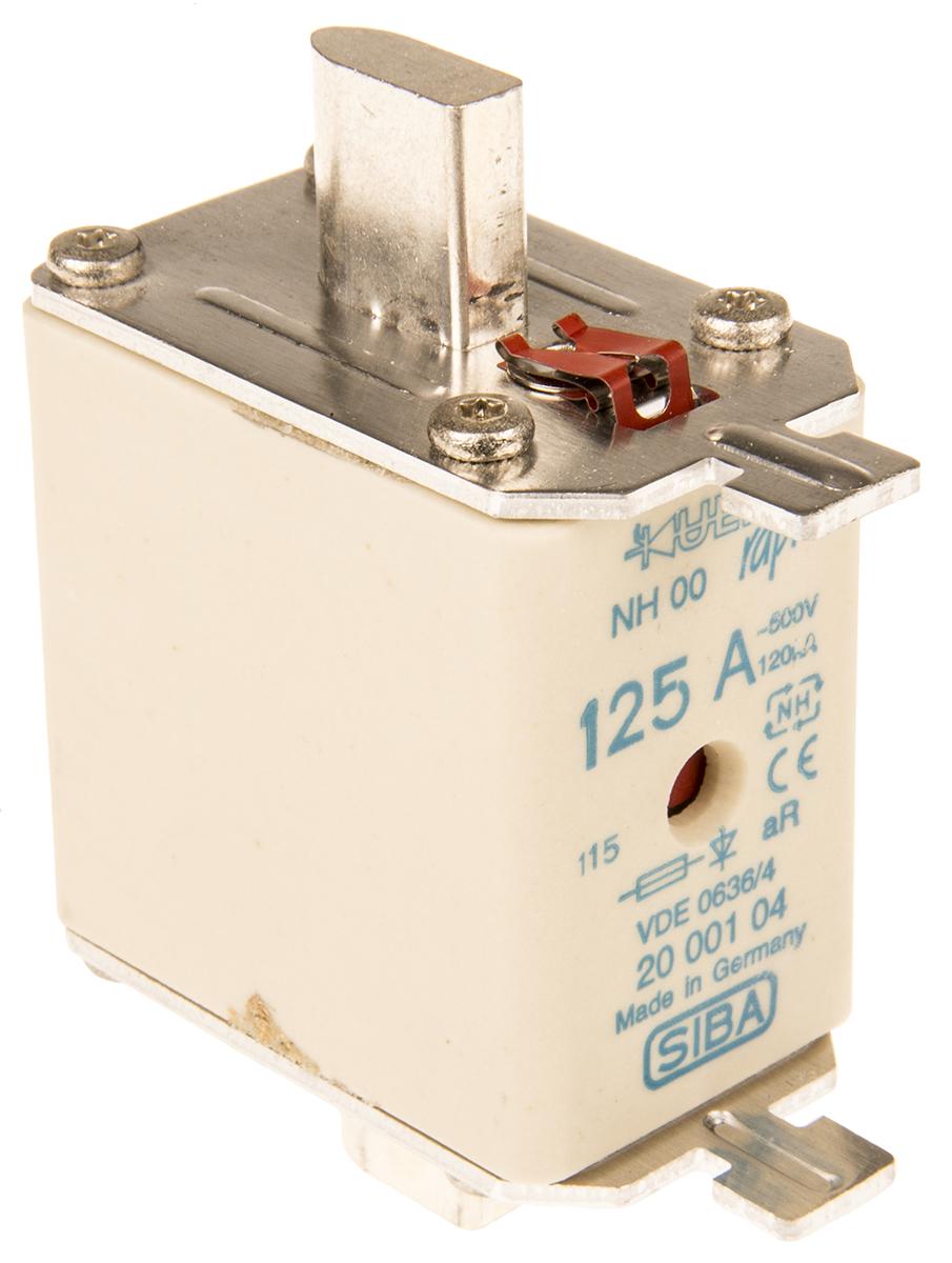 SIBA NH-Sicherung NH00, 500V ac / 125A FF, aR DIN 43620