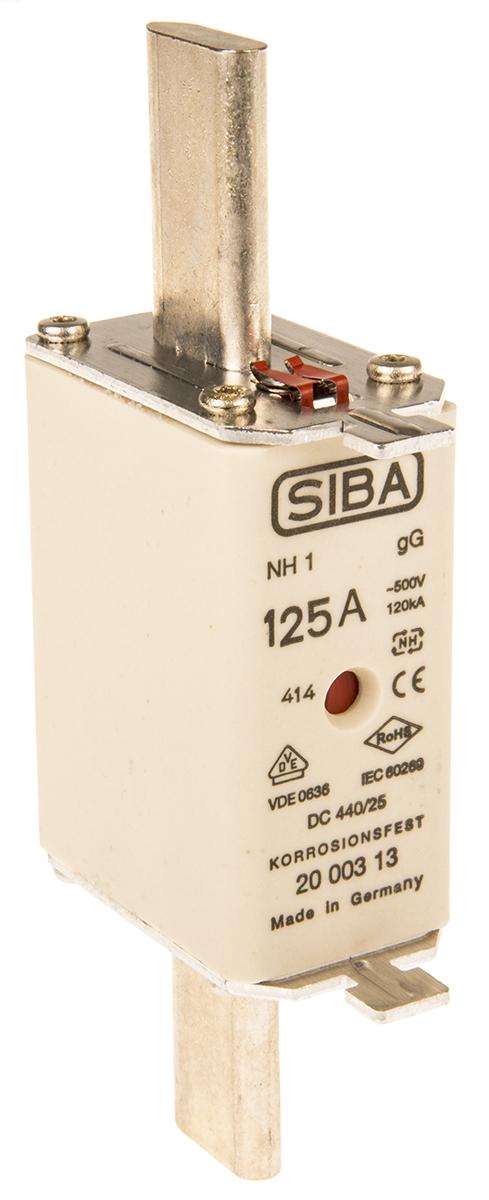 Produktfoto 1 von SIBA NH Sicherungseinsatz NH1, 500V ac / 125A, gG IEC 60269-2-1