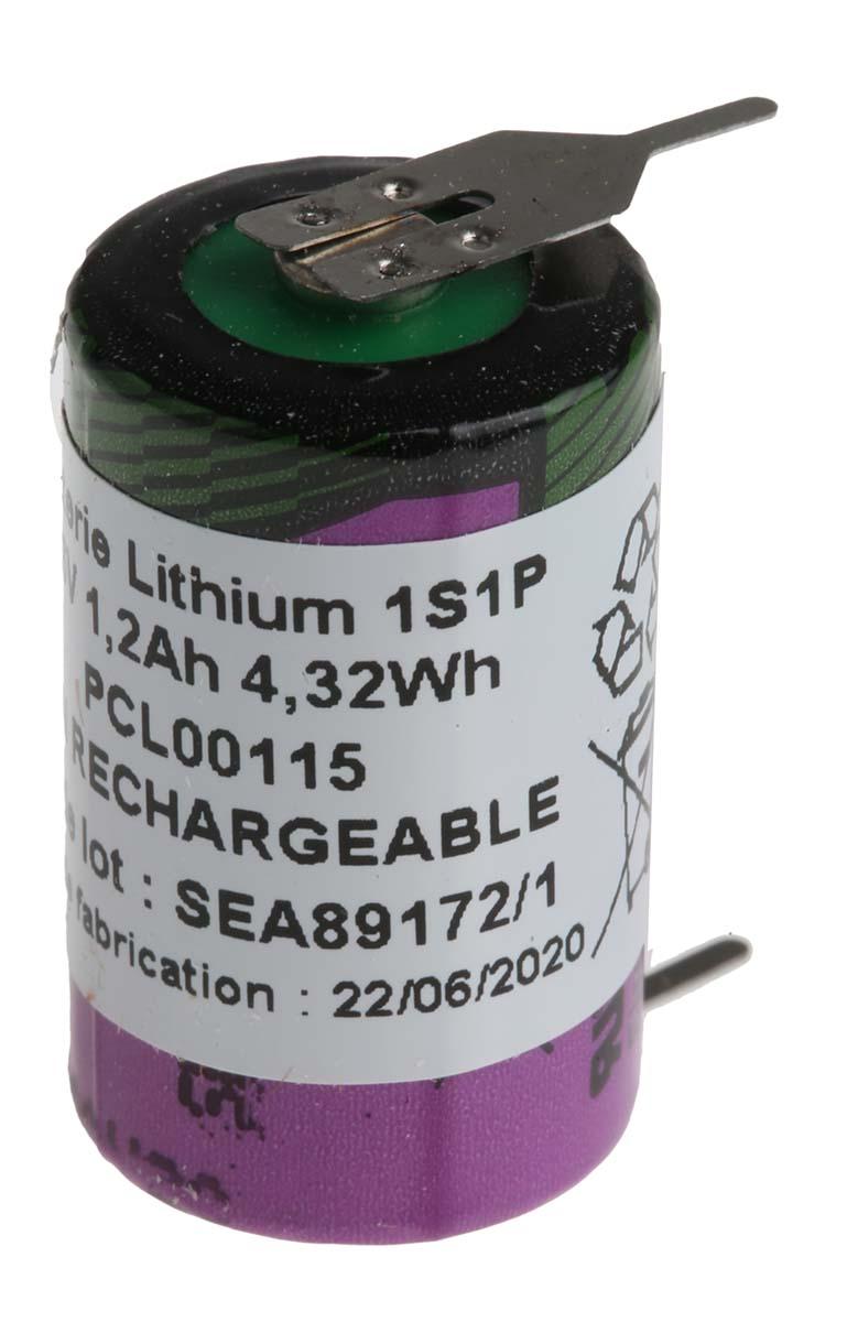 Produktfoto 1 von Tadiran SL-350/PR 1/2 AA Batterie, 3.6V / 1.2Ah Li-Thionylchlorid 14.7 (Dia.) x 25.2mm