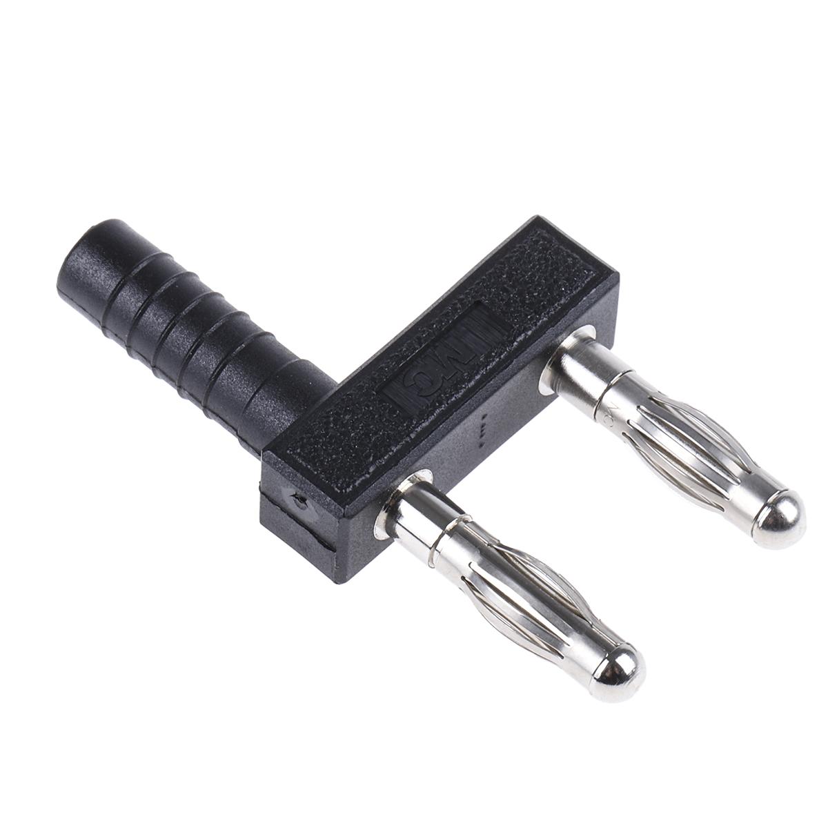 Produktfoto 1 von Stäubli 4 mm Bananenstecker Schwarz, Kontakt vernickelt, 30 V, 60V dc / 32A