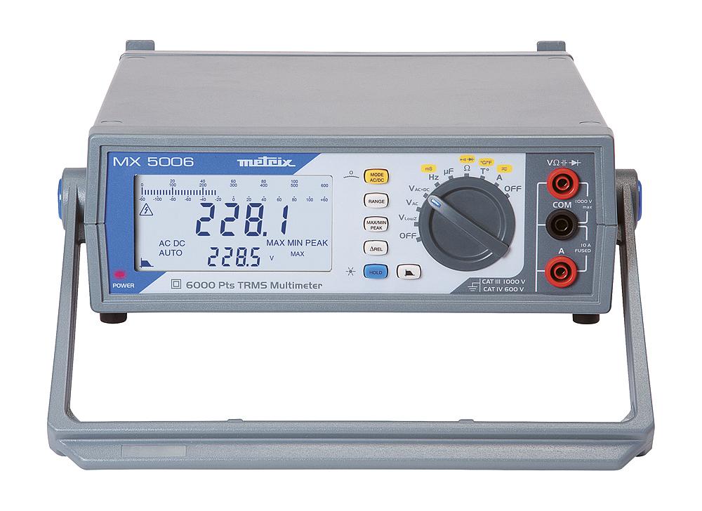 Produktfoto 1 von Metrix MX5006, TischLCD Digital-Multimeter, CAT III 1000V ac / 20A ac, 60MΩ, ISO-kalibriert