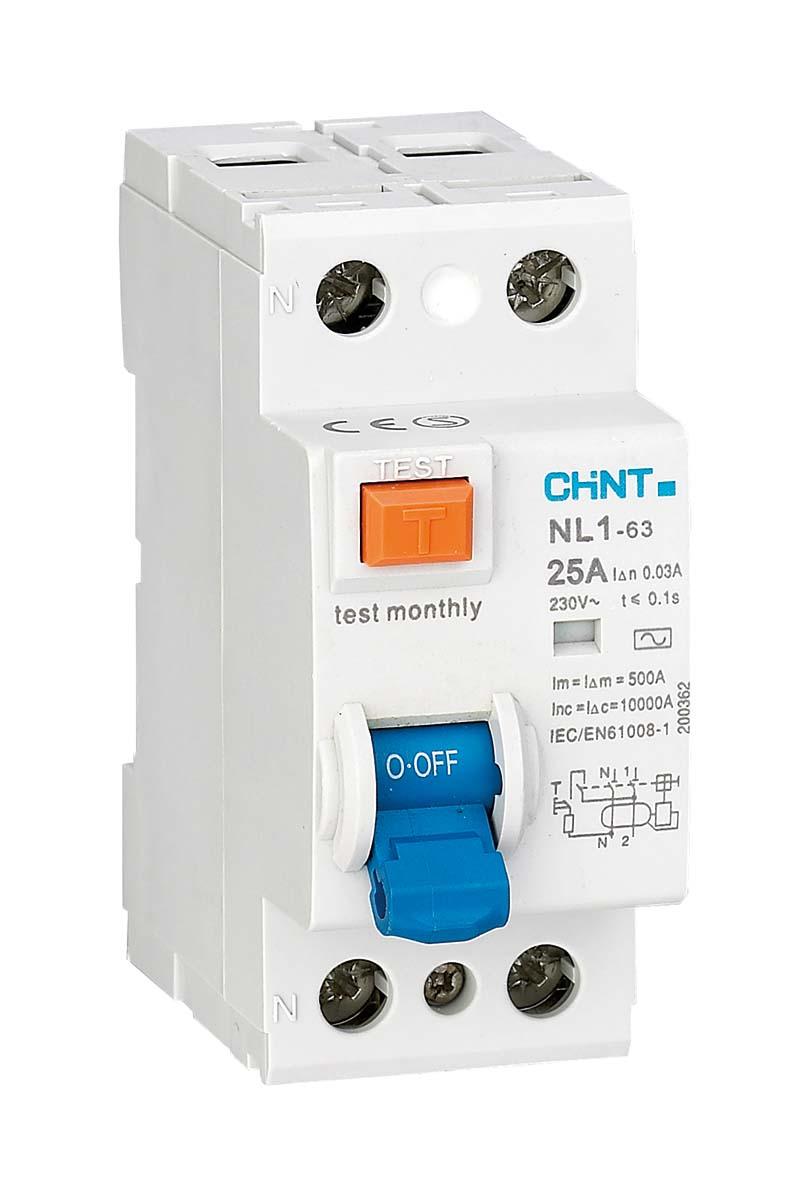 CHINT NL1 RCCB, 2-polig, 25A, 30mA Typ AC 230/400 - 240/415V ac