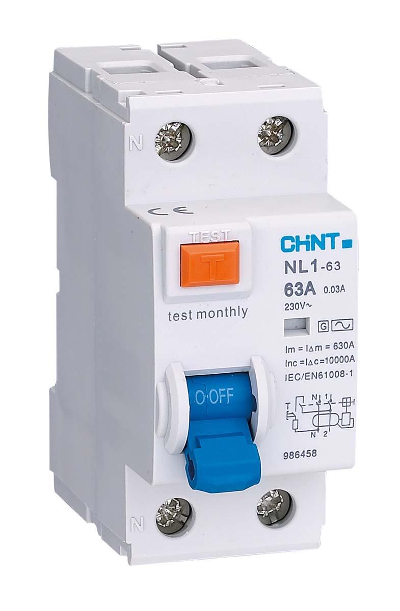 CHINT NL1 RCCB, 2-polig, 63A, 30mA Typ AC 230/400V ac