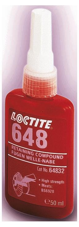 Produktfoto 1 von Loctite 648 Fügeklebstoff hochfest Flüssig Grün, Flasche 5 ml, -55 → +175 °C