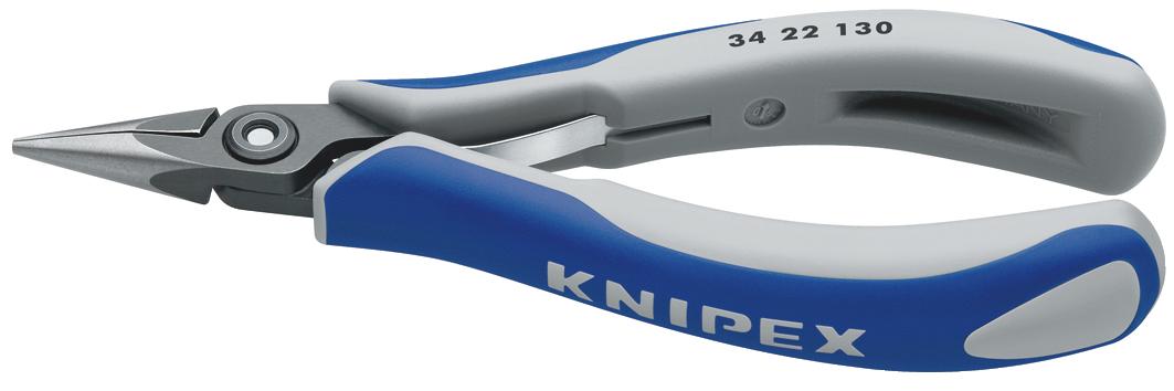 Knipex 34 22 Elektronikzange, Spitzzange / Backen 23mm, gebogen 131 mm