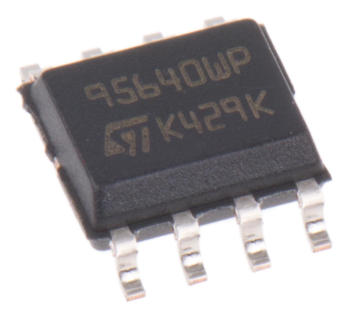 Produktfoto 1 von STMicroelectronics 64kbit Serieller EEPROM-Speicher, Seriell-SPI Interface, SOIC-8, 40ns SMD 8K x 8 Bit, 8k x 8-Pin 8bit