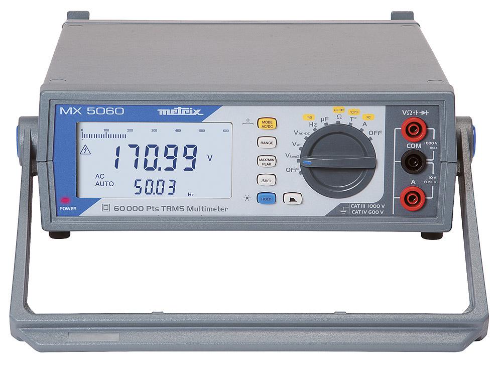 Produktfoto 1 von Metrix MX5060, TischLCD Digital-Multimeter, CAT III 1000V ac / 10A ac, 60MΩ, ISO-kalibriert