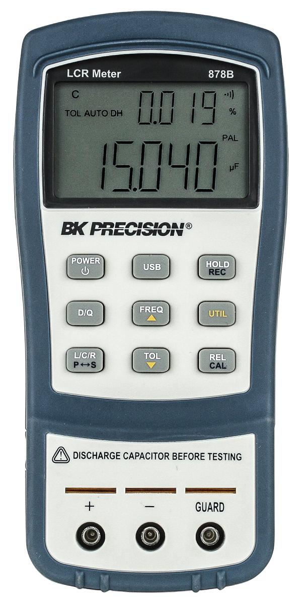 Produktfoto 1 von BK Precision BK878B LCR-Messgerät 20mF 10 MO 1000H, DKD/DAkkS-kalibriert Batterie Alkali, Handgerät, 1kHz LCD