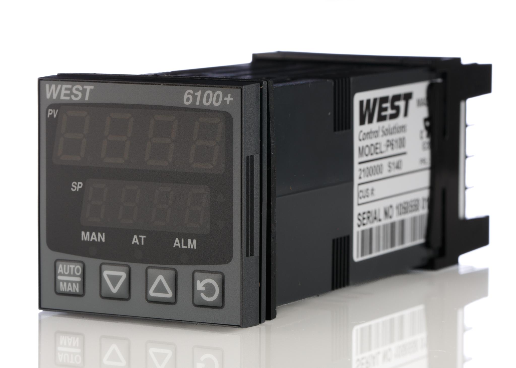 Produktfoto 1 von West Instruments P6100 PID Temperaturregler, 1 x Relais Ausgang, 100 V AC, 240 V AC, 48 x 48mm