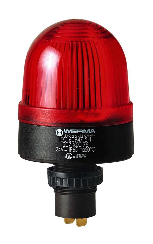 Produktfoto 1 von Werma EM 208, Xenon Blitz Signalleuchte Rot, 24 V dc, Ø 58mm x 104mm