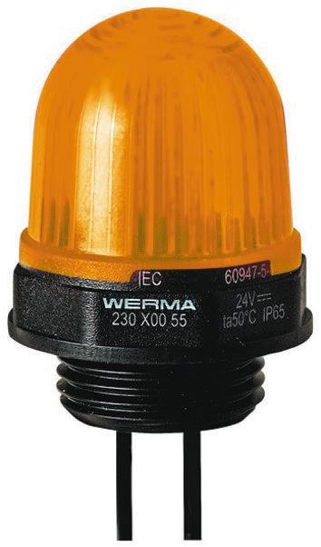 Produktfoto 1 von Werma EM 230, LED Dauer Signalleuchte Gelb, 24 V dc, Ø 29mm x 154mm