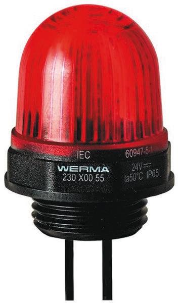 Produktfoto 1 von Werma EM 230, LED Dauer Signalleuchte Rot, 230 V ac, Ø 29mm x 154mm