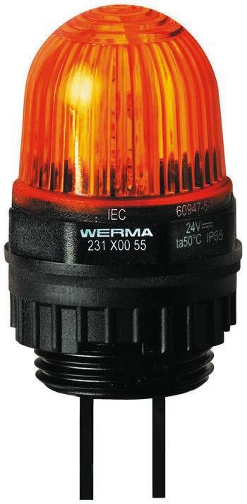 Produktfoto 1 von Werma EM 231, LED Dauer Signalleuchte Gelb, 24 V dc, Ø 29mm x 152mm