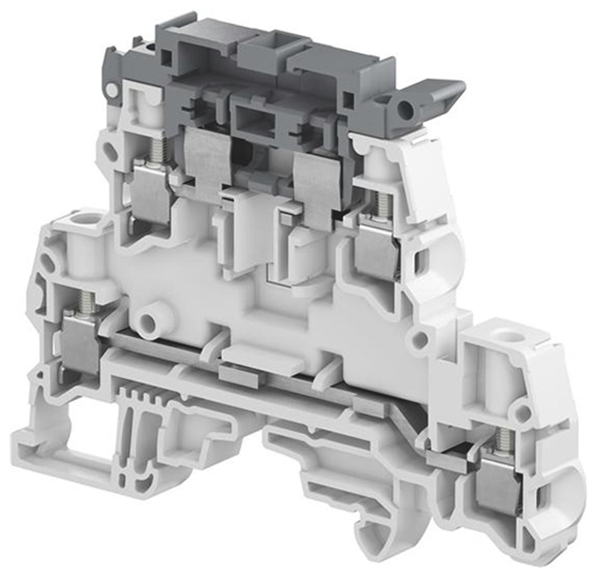 Produktfoto 1 von Entrelec SNK Anschlussklemme für Standard-DIN-Schiene Zweifach Grau, 4mm², 800 V ac / 6.3A, Schraubanschluss