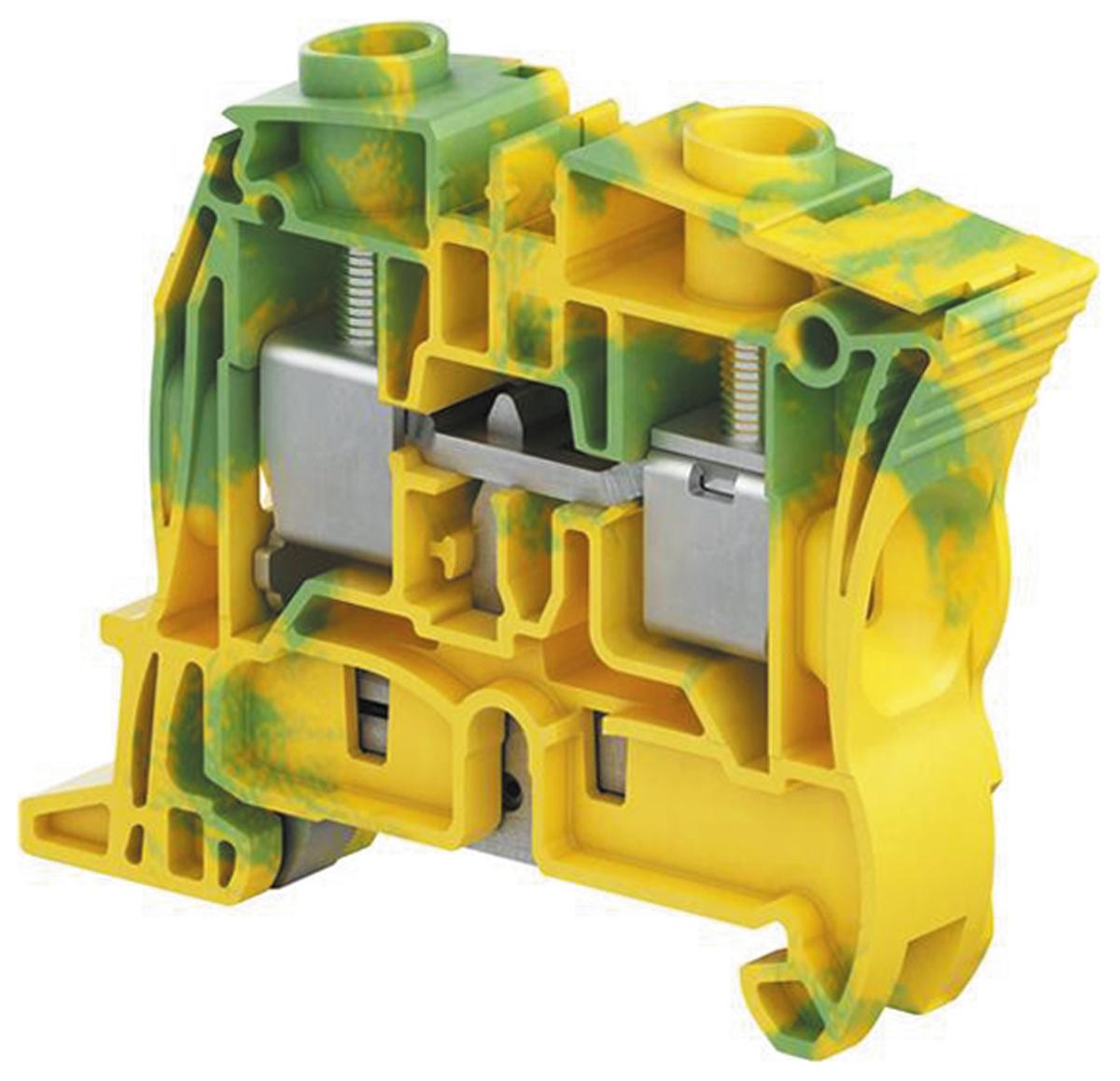 Produktfoto 1 von Entrelec ZS25 Anschlussklemme für Standard-DIN-Schiene Einfach Grün/Gelb, 16mm² / 76A, Schraubanschluss