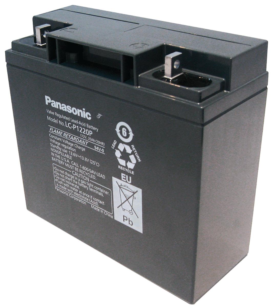 Produktfoto 1 von Panasonic Abgedichteter Bleiakku, 12V / 20Ah, M5-Anschluss, 181 x 76 x 167mm