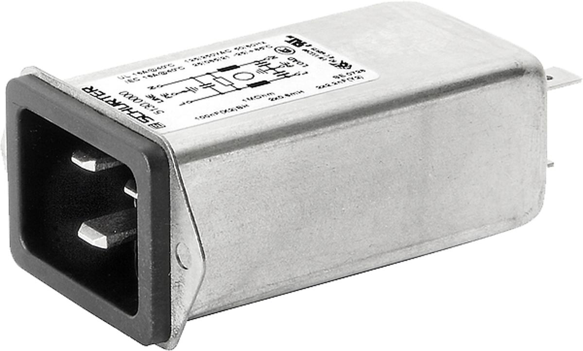 Produktfoto 1 von Schurter C20 IEC-Steckerfilter Stecker, 250 V ac / 16A, Tafelmontage / Flachsteck-Anschluss