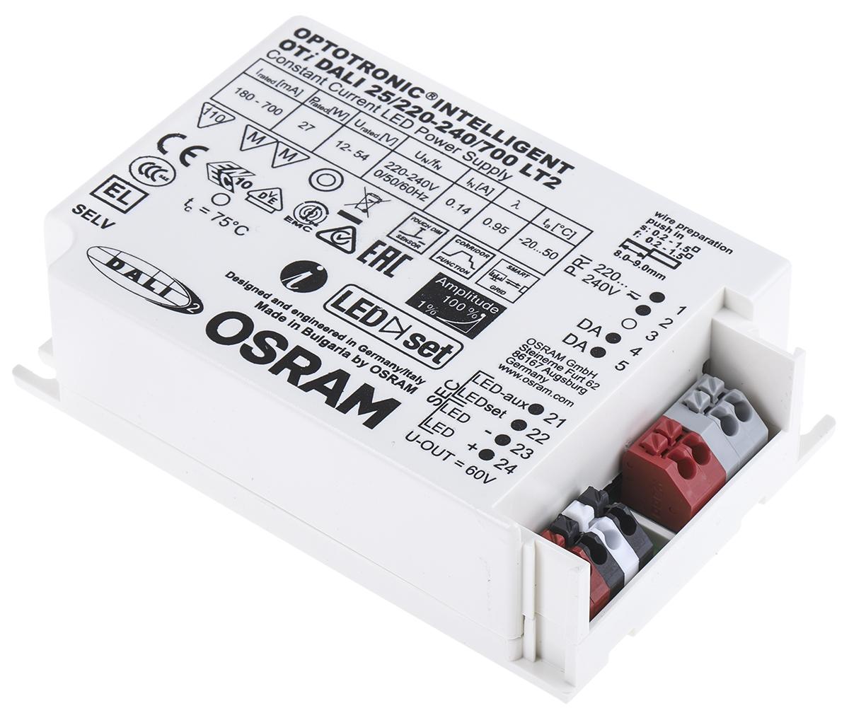 Produktfoto 1 von Osram LED-Treiber-Modul 176 → 276 V dc, 198 → 264 V ac LED-Treiber, Ausgang 12 → 54V / 700mA,