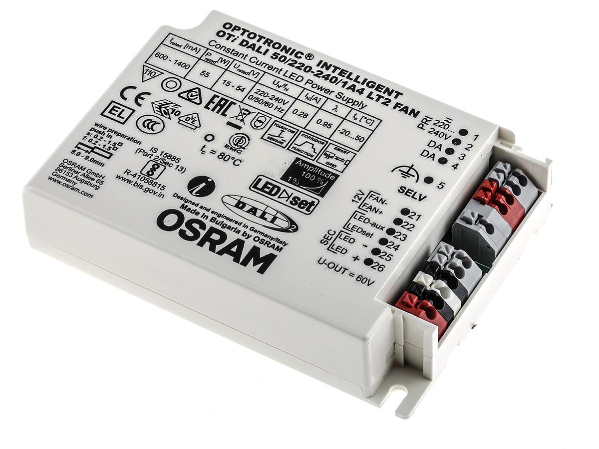 Produktfoto 1 von Osram LED-Treiber-Modul 176 → 276 V dc, 198 → 264 V ac LED-Treiber, Ausgang 15 → 54V / 1.4A,